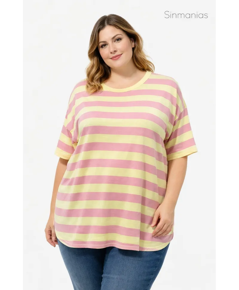 Camiseta rayas Ice - Camisetas y Tops Tallas Grandes