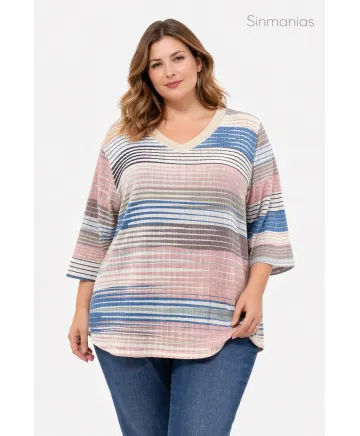 Camiseta trazos Solei - Camisetas y Tops Tallas Grandes