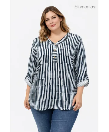 Blusa rayas Sonia - Blusas Tallas Grandes