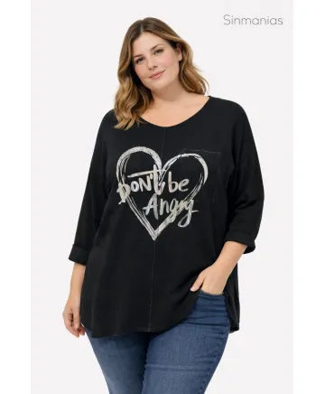 Camiseta plata Corazon - Camisetas y Tops Tallas Grandes