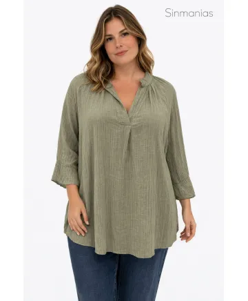 Blusa Bambula Lovely - Camisas Tallas Grandes