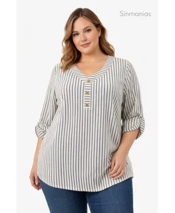 Blusa rayas Nube - Blusas Tallas Grandes