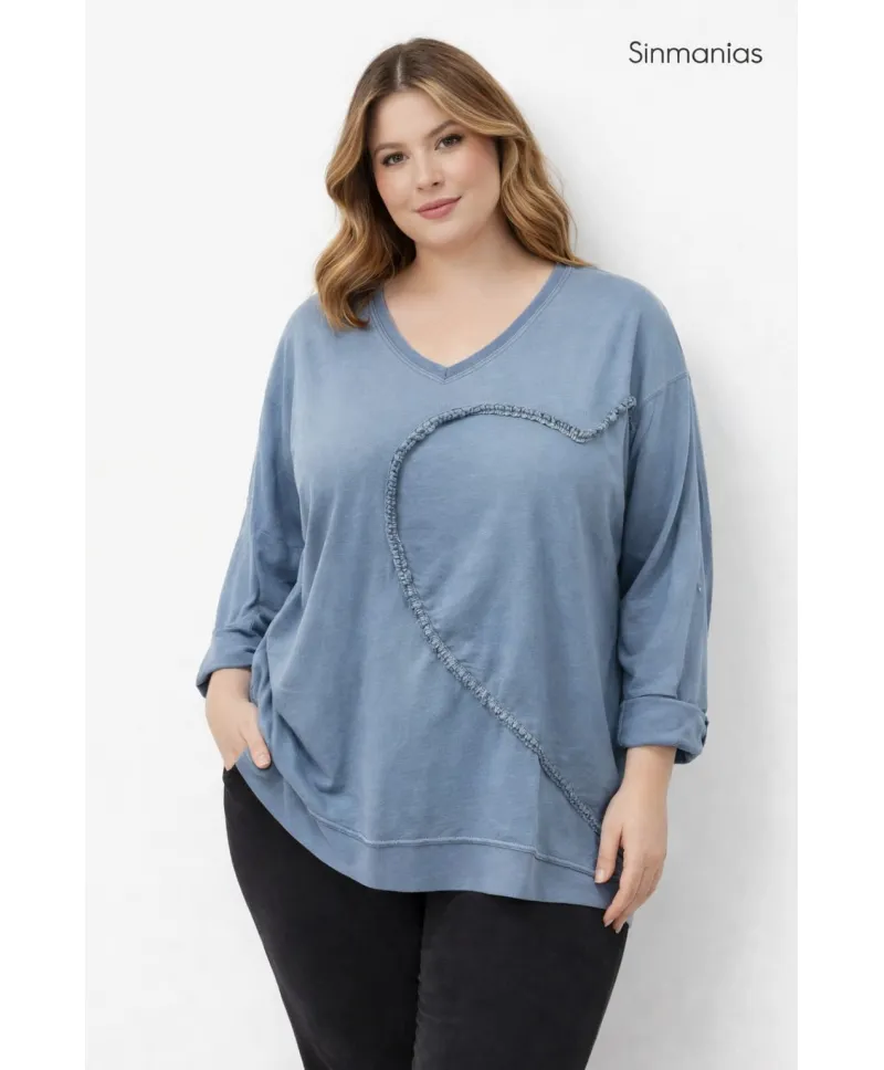 Camiseta corazon Gold - Camisetas y Tops Tallas Grandes