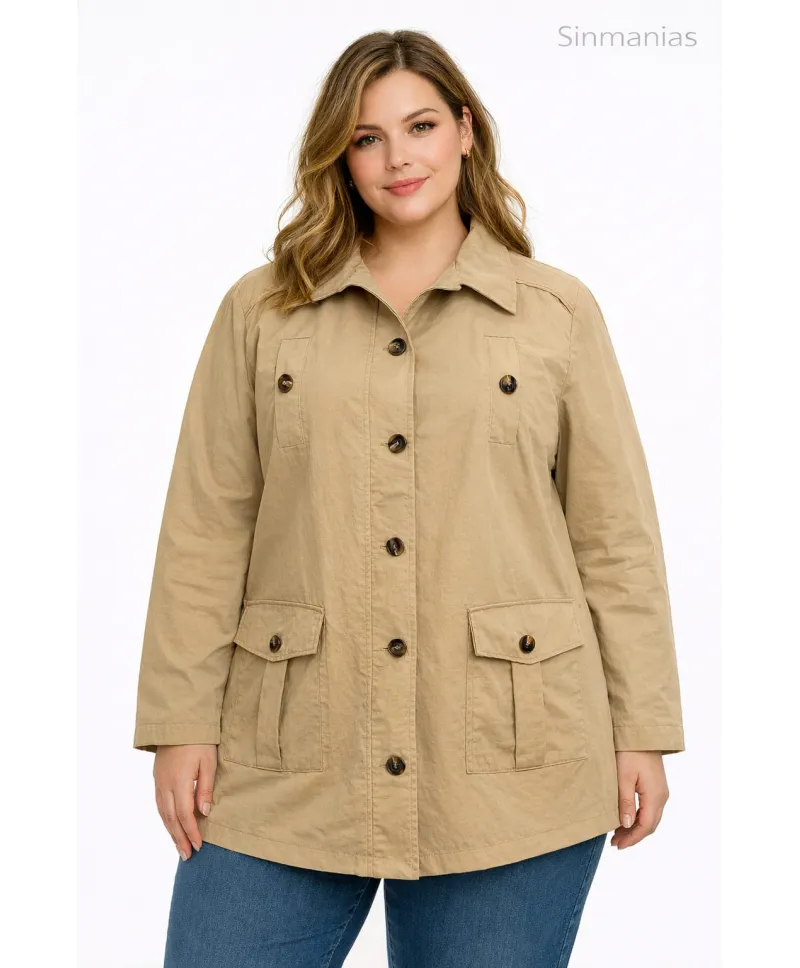 Parka impermeable Blanc - Ropa tallas grandes mujer moderna
