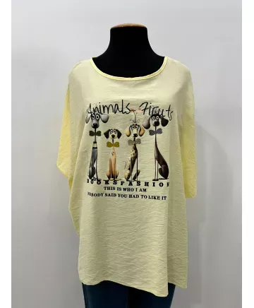 Blusa dogs Animal - Blusas Tallas Grandes