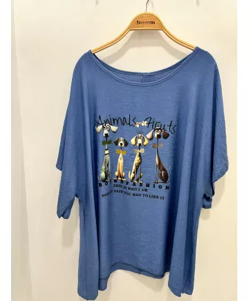 Blusa dogs Animal - Blusas Tallas Grandes