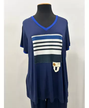 Camiseta azul Marina - Ropa tallas grandes mujer moderna