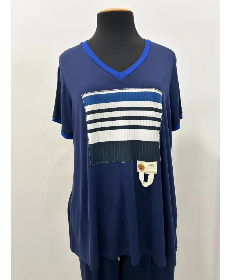 Camiseta azul Marina - Ropa tallas grandes mujer moderna