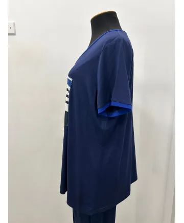 Camiseta azul Marina - Ropa tallas grandes mujer moderna