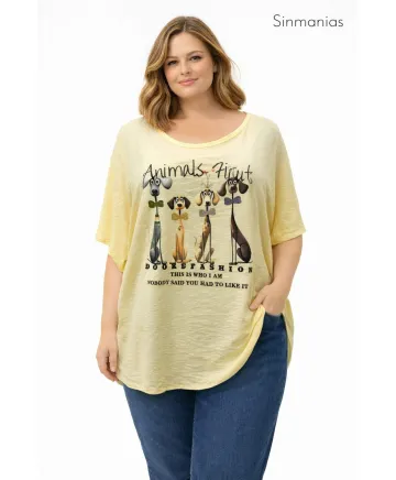 Blusa dogs Animal - Blusas Tallas Grandes