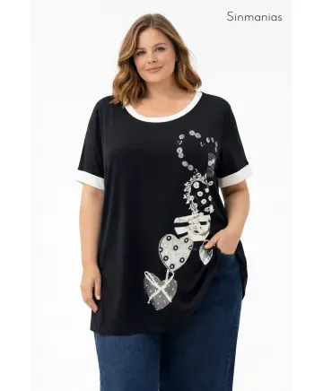 Camiseta corazones Rosalia - Camisetas y Tops Tallas Grandes