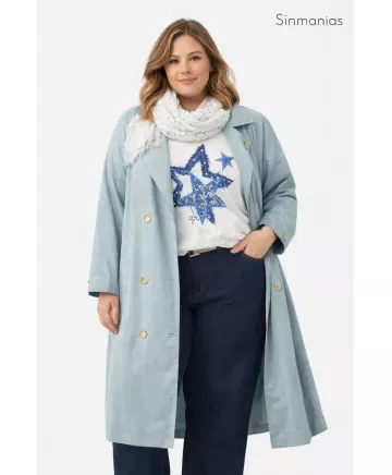 Gabardina larga Veleta - Ropa tallas grandes mujer moderna