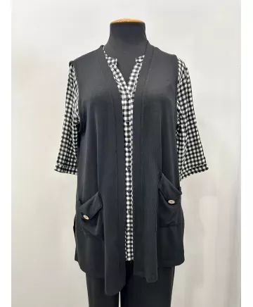 Chaleco negro Sira - Ropa tallas grandes mujer moderna