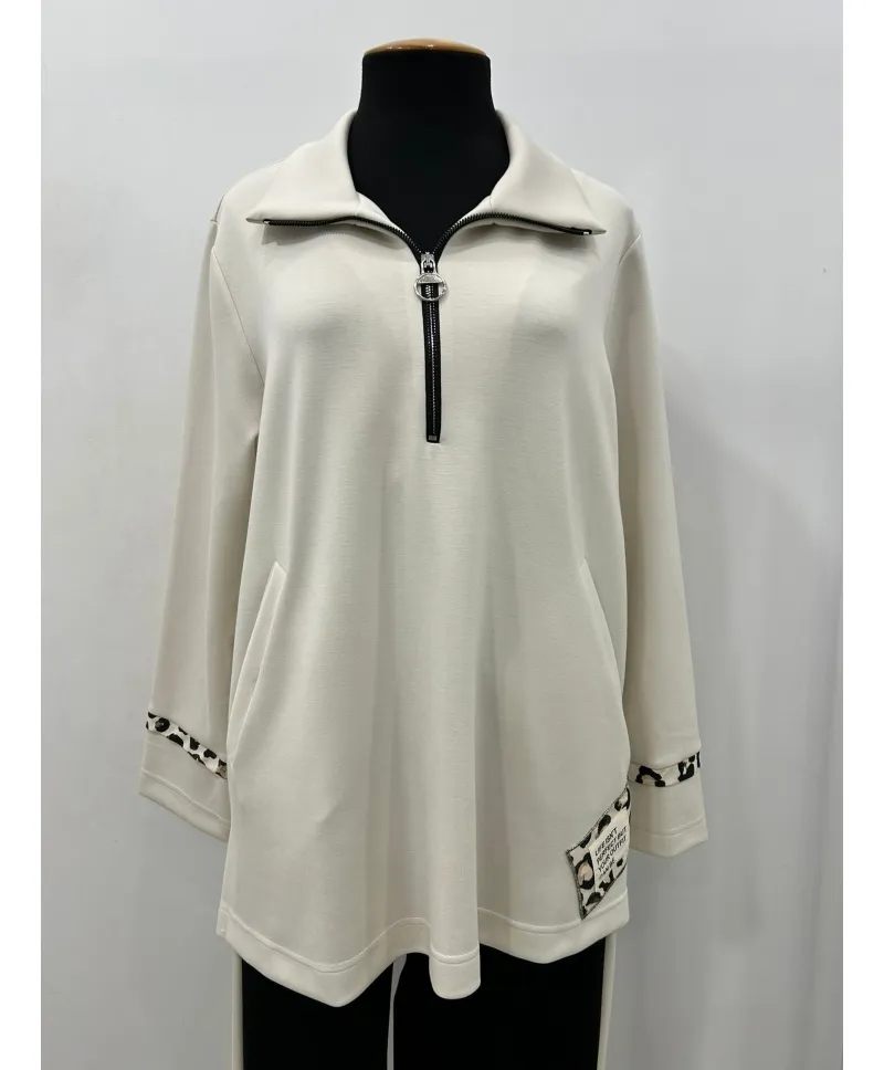 Sudadera cremallera Perfect - Ropa tallas grandes mujer moderna