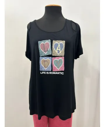 Camiseta agujero Romantic - Ropa tallas grandes mujer moderna