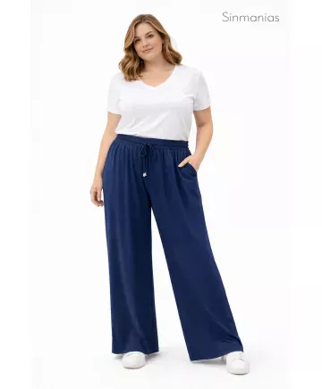 Pantalon azul Malibu - Pantalones Tallas Grandes