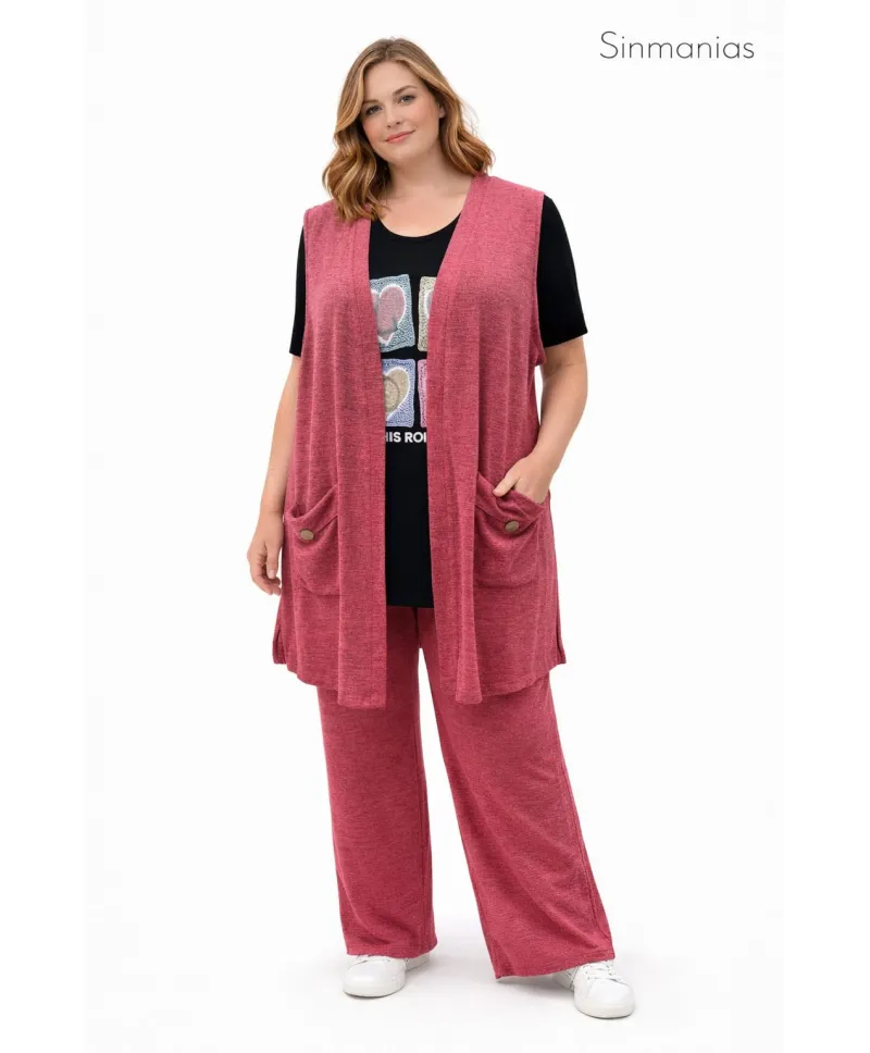 Pantalon fucsia Mika - Ropa tallas grandes mujer moderna