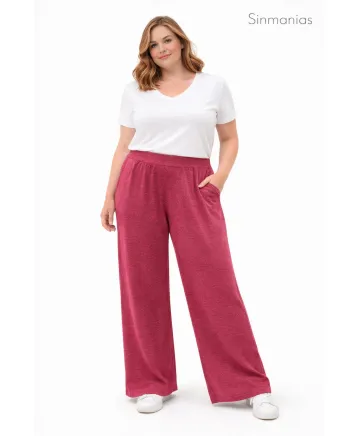Pantalon fucsia Mika - Ropa tallas grandes mujer moderna