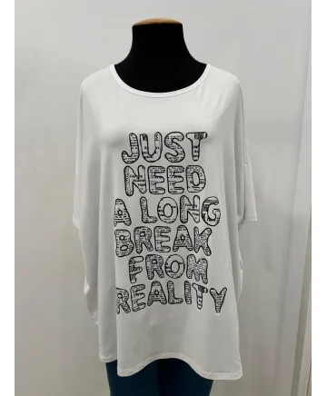 Camiseta letras Along - Ropa tallas grandes mujer moderna