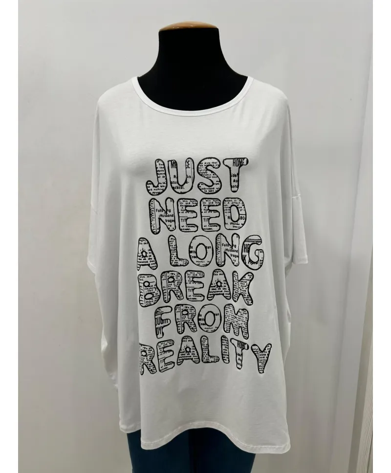 Camiseta letras Along - Ropa tallas grandes mujer moderna