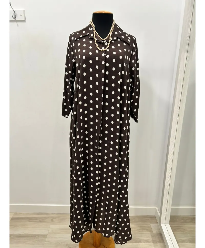 Vestido camisero Topo - Ropa tallas grandes mujer moderna