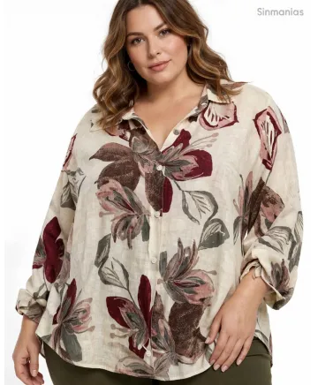Camisa flores Piramide - Camisas Tallas Grandes