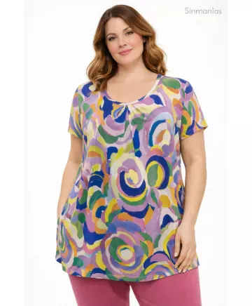 Camiseta pliegue Atenas - Camisetas y Tops Tallas Grandes