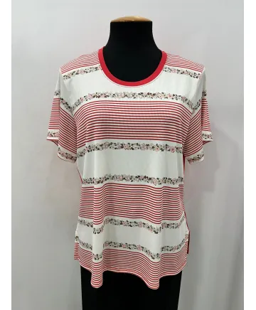 Camiseta rayas Florecillas - Camisetas y Tops Tallas Grandes