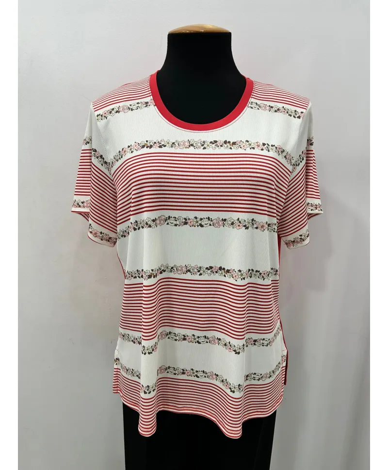 Camiseta rayas Florecillas - Camisetas y Tops Tallas Grandes