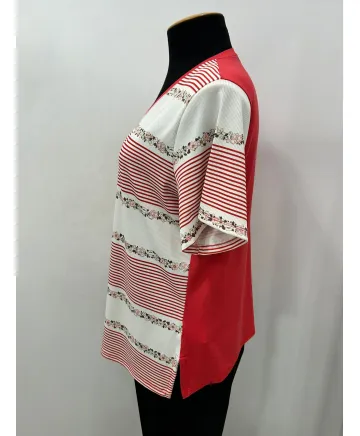 Camiseta rayas Florecillas - Camisetas y Tops Tallas Grandes