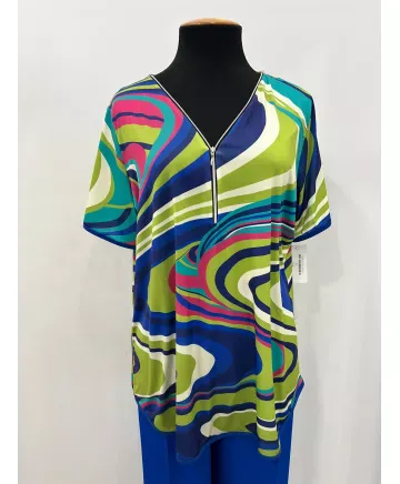 Camiseta cremallera Laos - Ropa tallas grandes mujer moderna