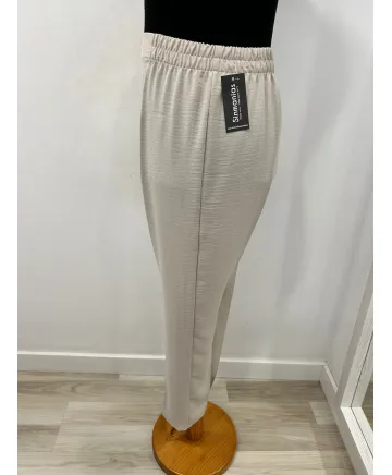 Pantalon beige Bel - Ropa tallas grandes mujer moderna