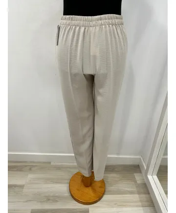 Pantalon beige Bel - Ropa tallas grandes mujer moderna