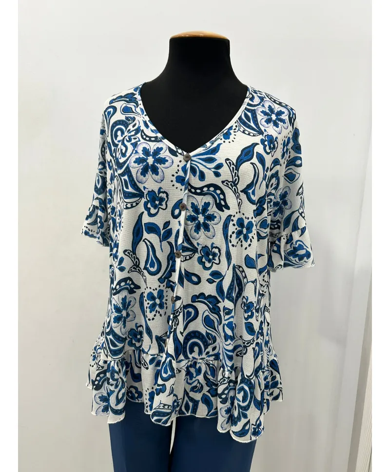 Camiseta volante Florencia - Ropa tallas grandes mujer moderna