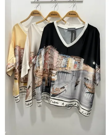 Camiseta saten Venecia - Camisetas y Tops Tallas Grandes