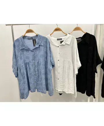 Camisa fruncida Hojas - Camisetas y Tops Tallas Grandes