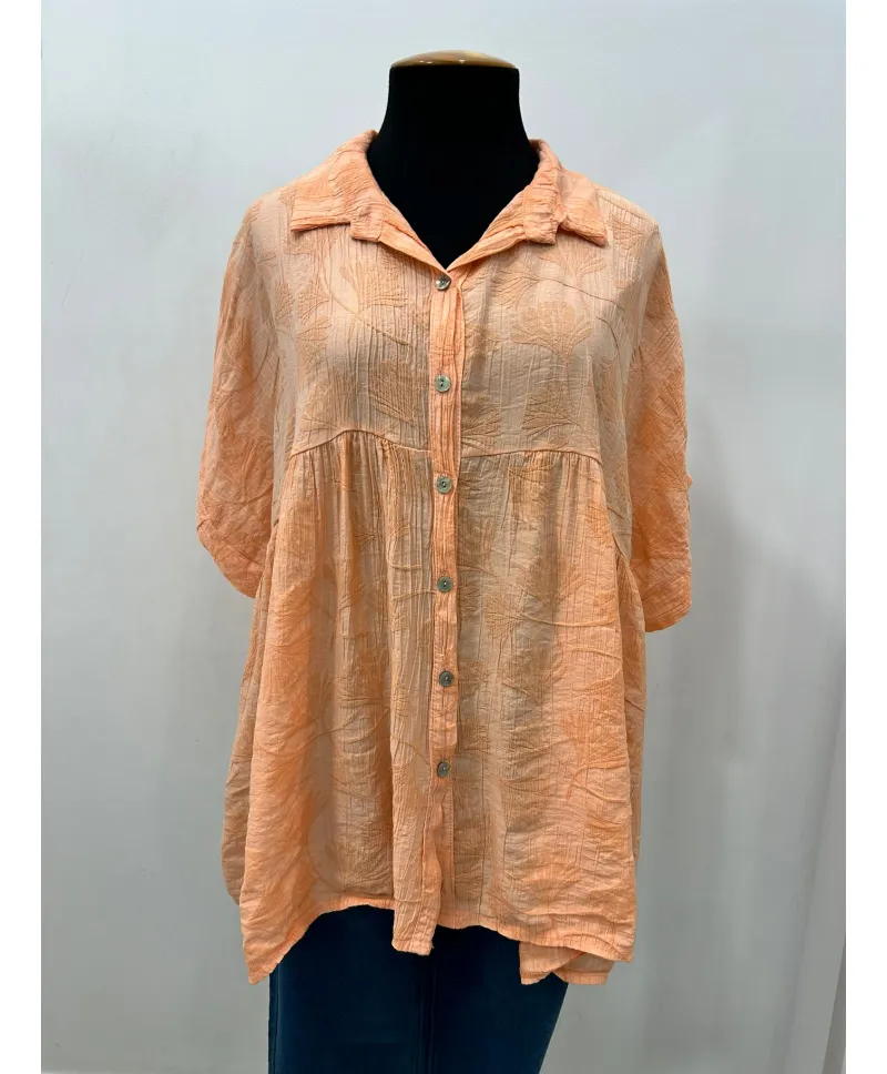 Camisa fruncida Hojas - Camisetas y Tops Tallas Grandes