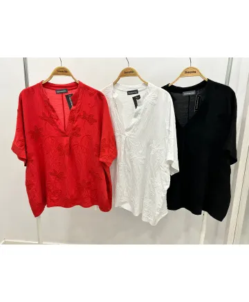 Camiseta bordado Inda - Camisetas y Tops Tallas Grandes