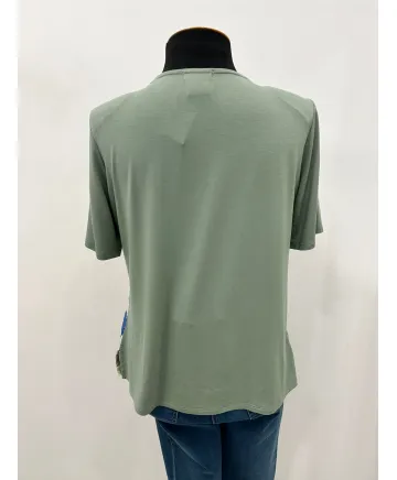 Camiseta verde Cuadros - Camisetas y Tops Tallas Grandes