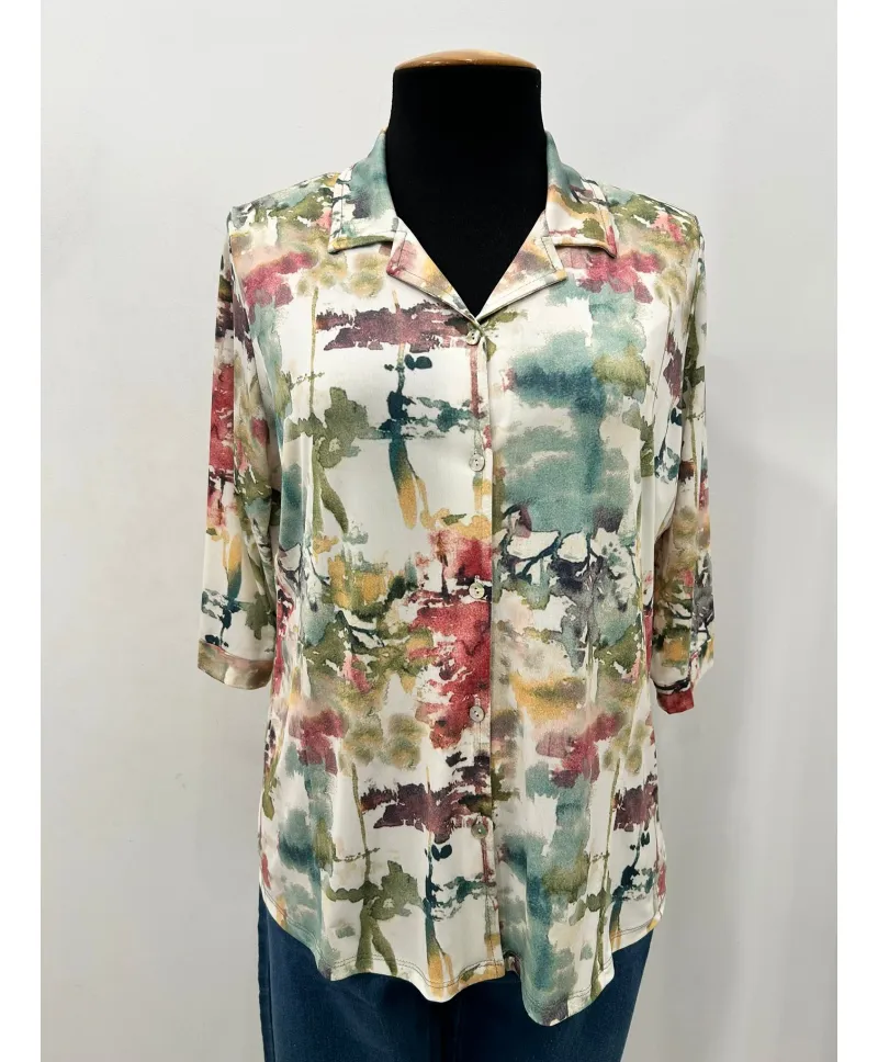 Blusa verde Reina - Blusas Tallas Grandes