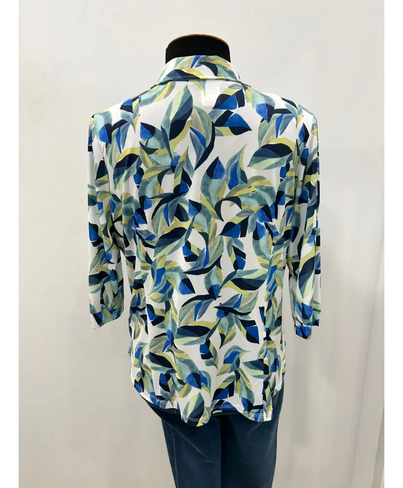 Blusa azul Reina - Ropa tallas grandes mujer moderna