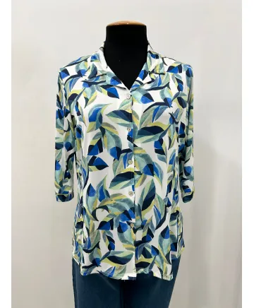 Blusa azul Reina - Ropa tallas grandes mujer moderna