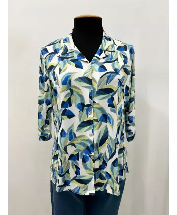 Blusa azul Reina - Ropa tallas grandes mujer moderna