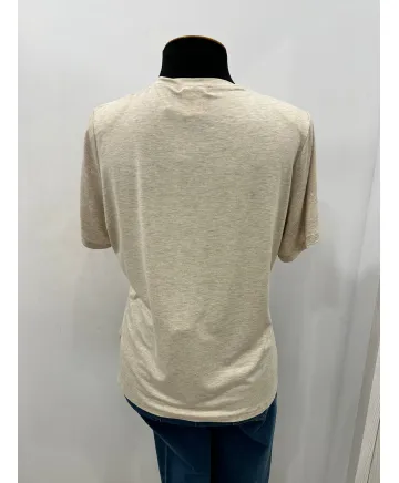 Camiseta beige Mariposa - Ropa tallas grandes mujer moderna