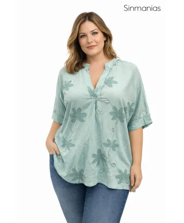 Camiseta bordado Inda - Camisetas y Tops Tallas Grandes