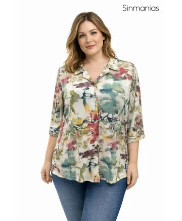 Blusa verde Reina - Blusas Tallas Grandes