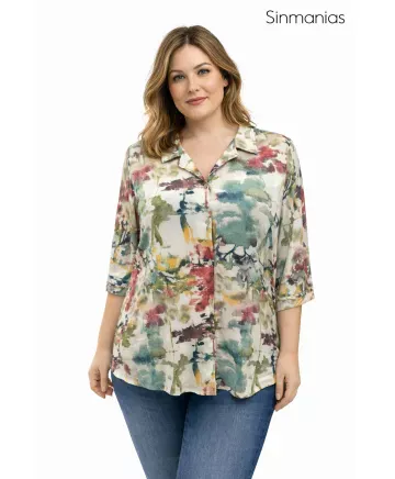 Blusa verde Reina - Blusas Tallas Grandes