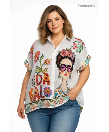 Camisa estampada Frida - Ropa tallas grandes mujer moderna
