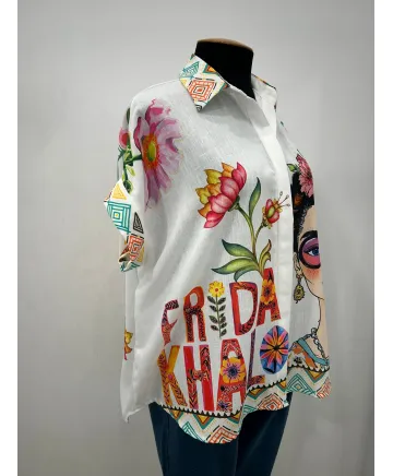Camisa estampada Frida - Ropa tallas grandes mujer moderna