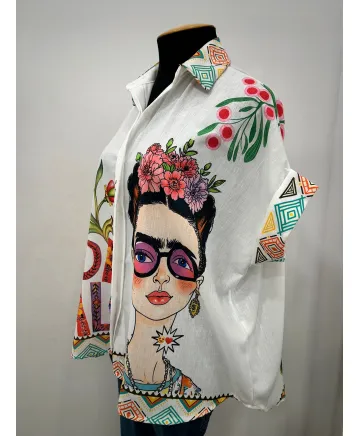 Camisa estampada Frida - Ropa tallas grandes mujer moderna